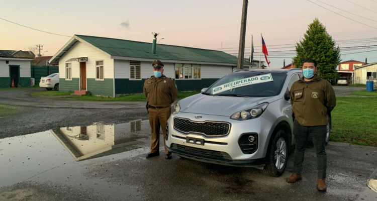 Auto robado en 2021 en Puente Alto es encontrado en Maullin: patente estaba clonada
