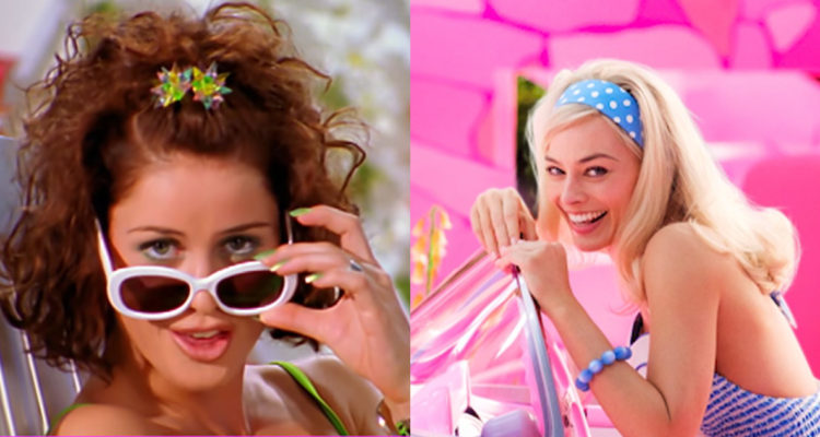 La vocalista de Aqua en Barbie Girl. A su lado, Margot Robbie interpretando a Barbie.