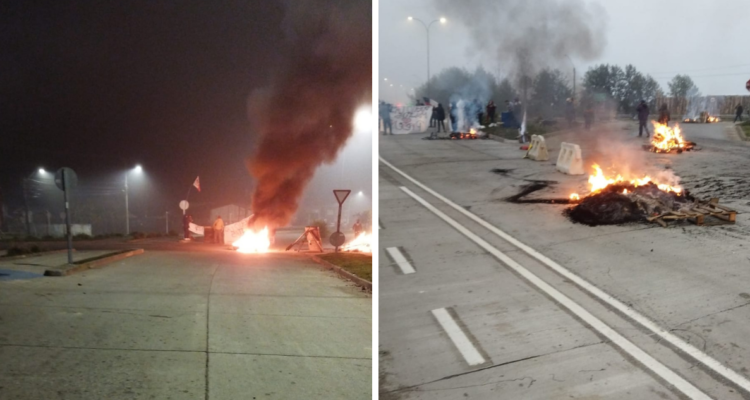 Integrantes de toma incendian barricadas en sector Las Mulatas de Valdivia.