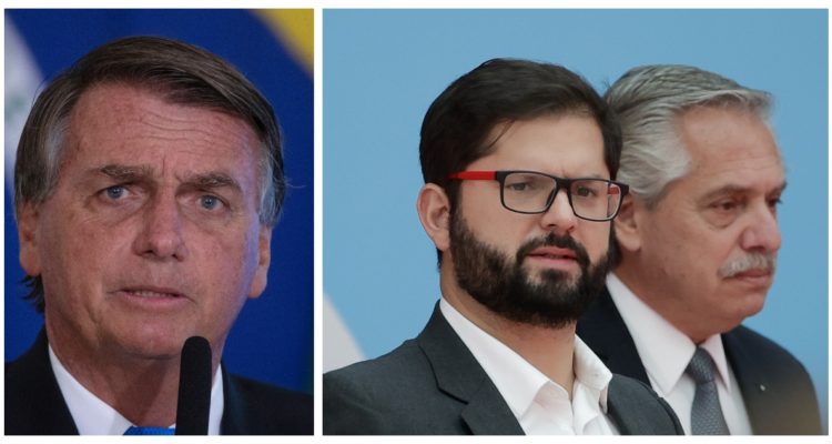 Bolsonaro, Boric y Fernández.