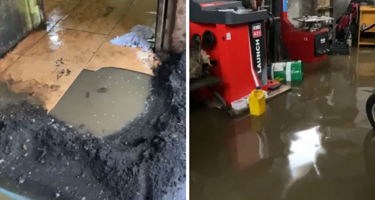 Casa inundada en Lota