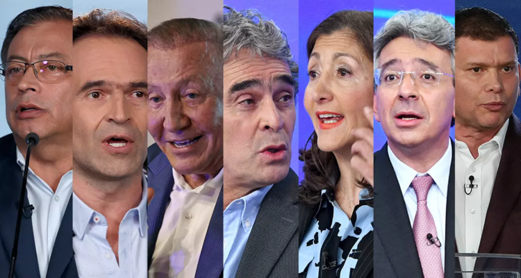 Los candidatos a la presidencia de Colombia.