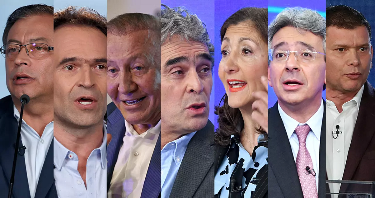 Los candidatos a la presidencia de Colombia.