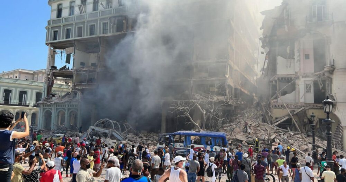 Cuba fuerte explosión deja graves daños en hotel del centro de La Habana