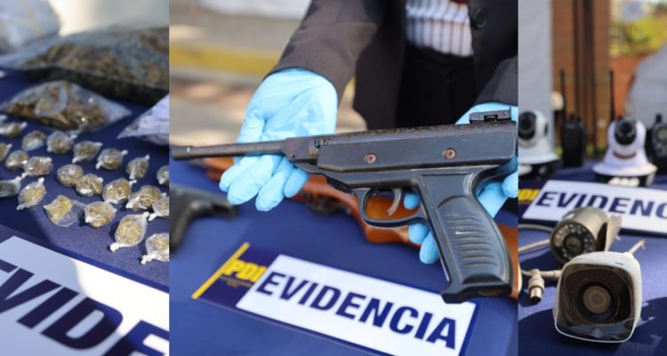 Decomiso armas y droga