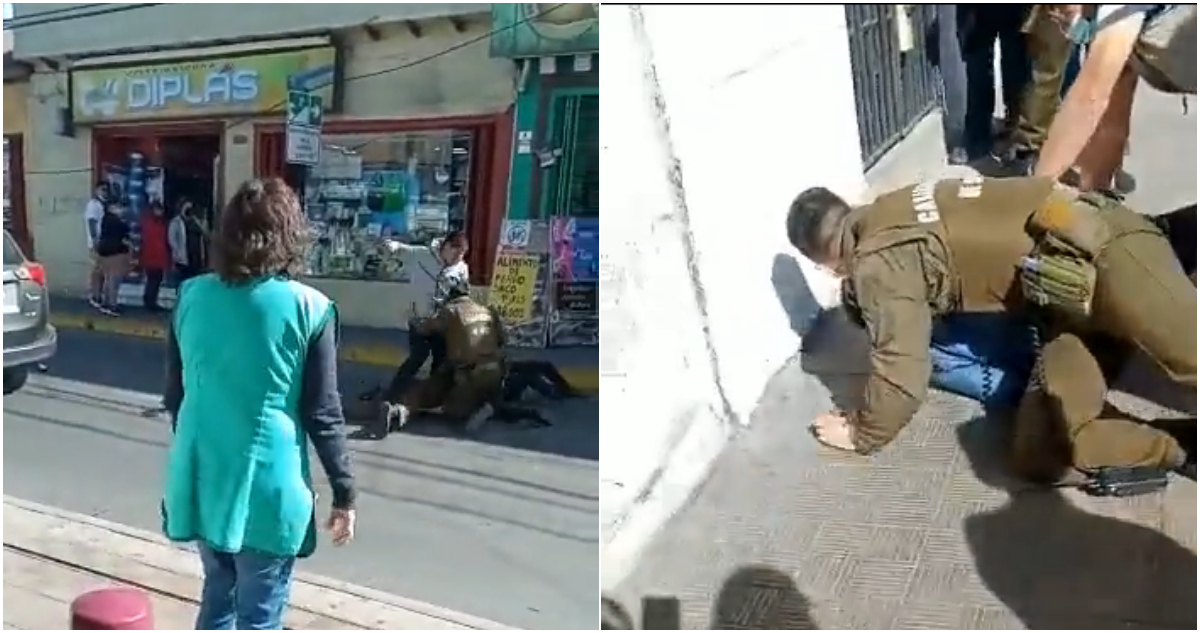 Con combos a carabinero terminó detención en Coquimbo: Transeúntes y comerciantes debieron ayudarlos