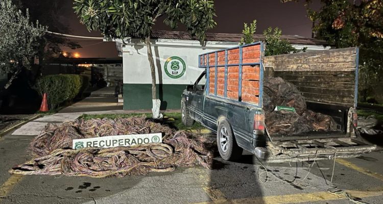 Cuatro detenidos por robo de cable en La Pintana: se recuperaron 700 kilos