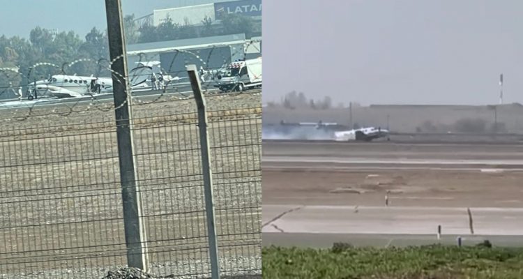 Avión ambulancia sufre emergencia en Aeropuerto de Santiago por problemas en tren de aterrizaje