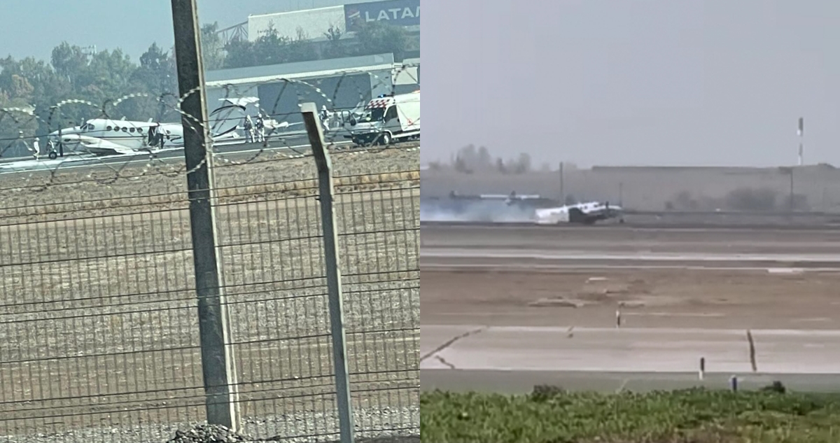 Avión ambulancia sufre emergencia en Aeropuerto de Santiago por problemas en tren de aterrizaje