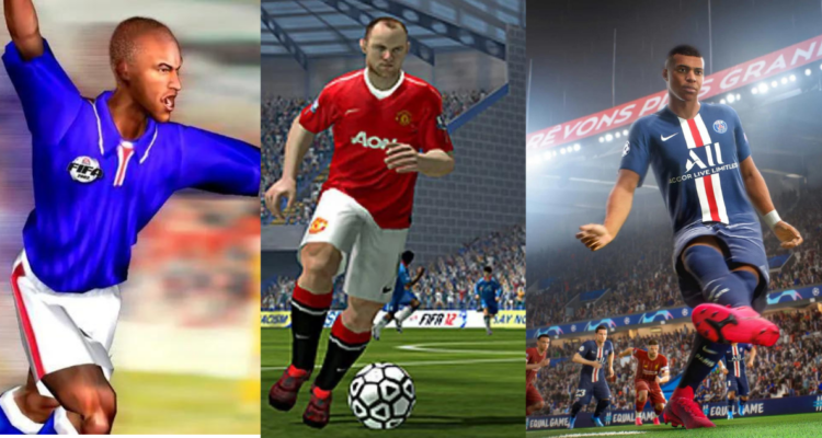 Tres ediciones diferentes de la saga de videojuegos FIFA.