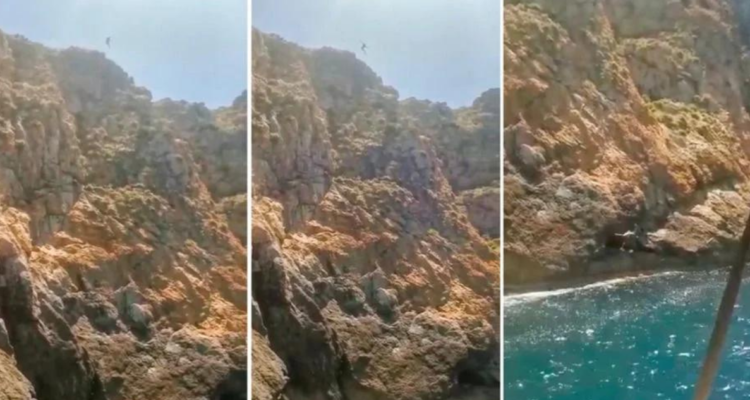 Hombre quiso saltar a un barranco