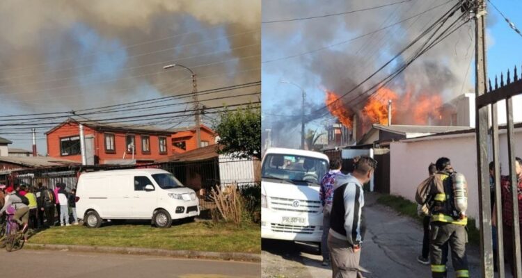 incendio en Candelaria, en San Pedro de la Paz