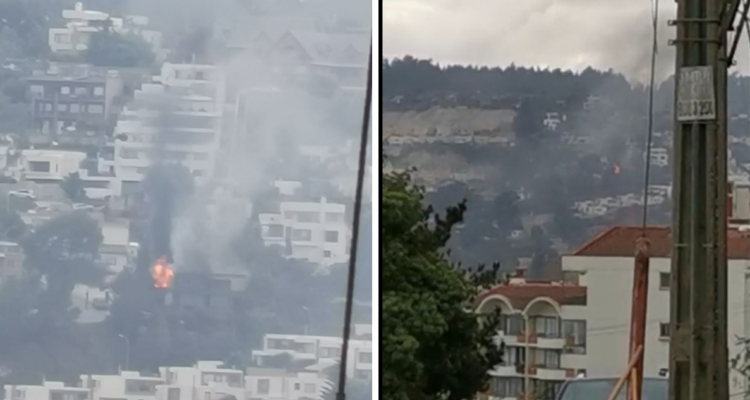 Incendio estructural en Reñaca