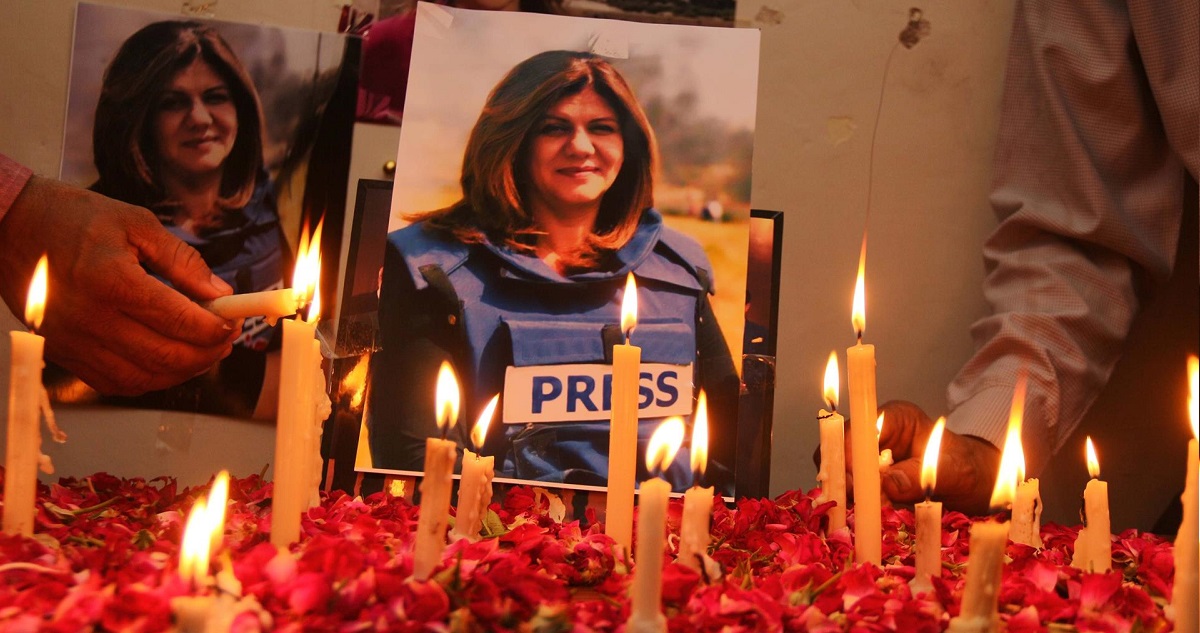 El funeral de la periodista Shireen Abu Akleh.