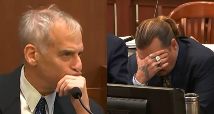 Johnny Depp y su reacción ante las respuestas y dichos del testigo y psiquiatra que estuvo este lunes en el juicio.