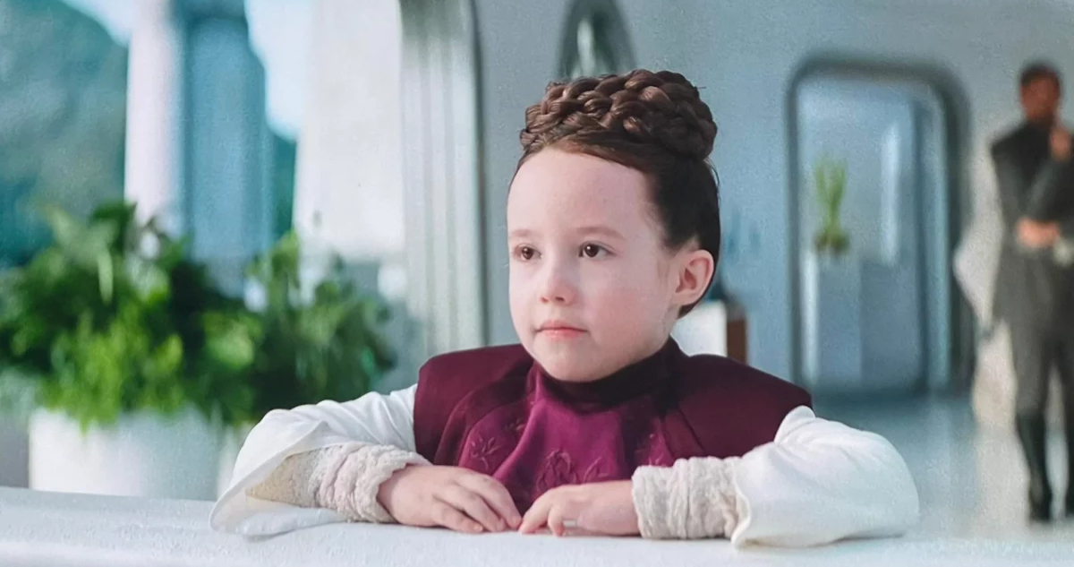 Actriz Vivien Lyra Blair como la princesa Leia en Obi-Wan Kenobi episodio 1