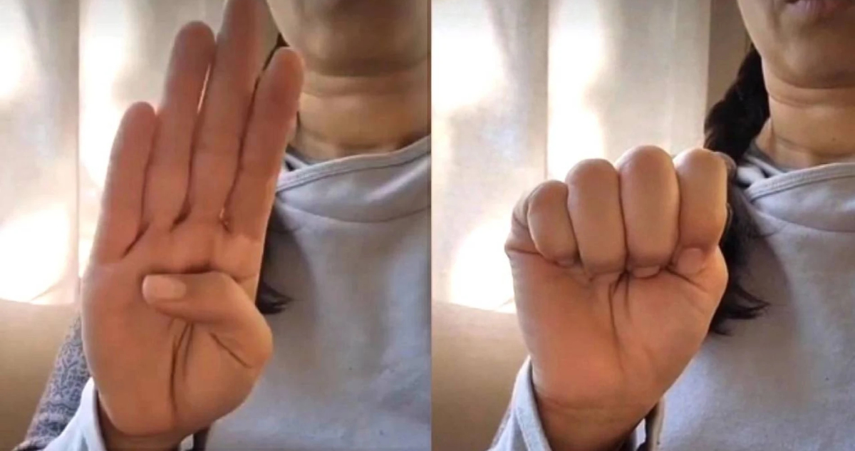 La “señal que salva”: el gesto que joven secuestrada por su expareja aprendió en TikTok y la rescató .