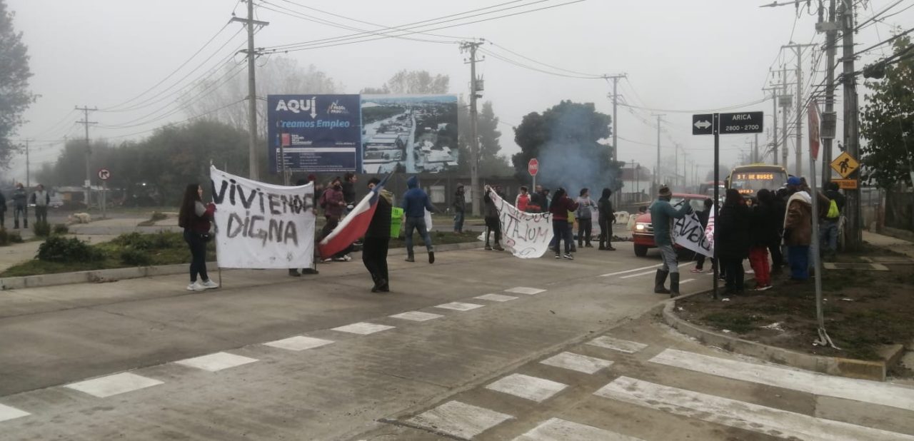 Manifestación en Las Mulatas en Valdivia.