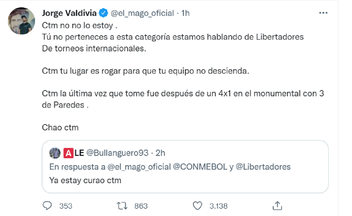 El "Mago" Jorge Valdivia humilló a un hincha de La U.