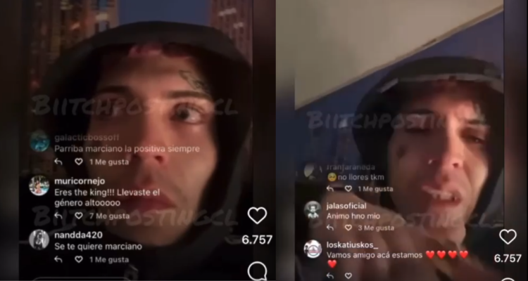 Marcianeke llorando en live