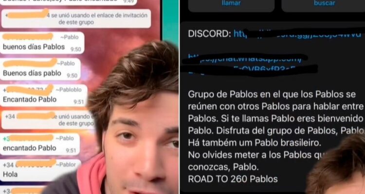 Grupo de whatsapp de Pablos por el mundo