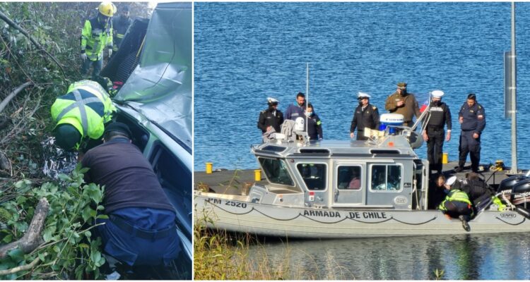 Rescate camioneta quebrada lago