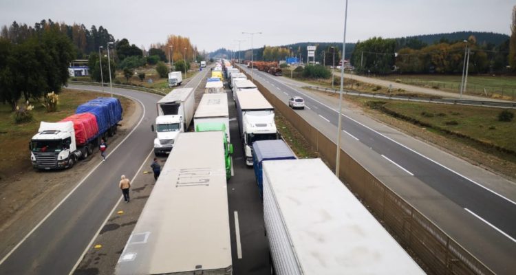 corte de camioneros en Duqueco