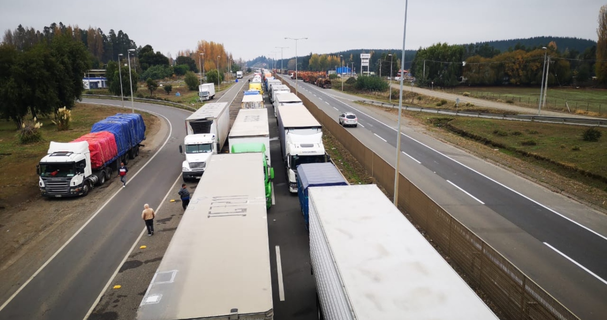 corte de camioneros en Duqueco