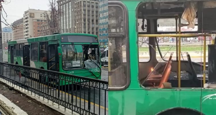 Nuevo bus fue quemado en Santiago