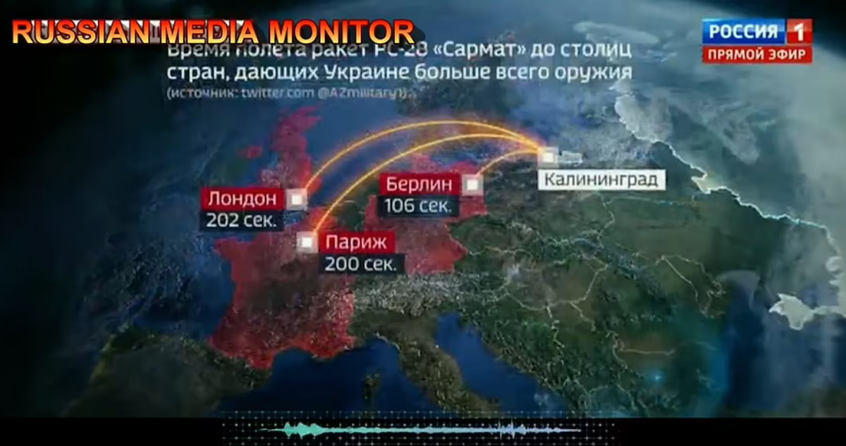 En 200 segundos y sin sobrevivientes: la simulación en la TV rusa de ataques nucleares contra Europa