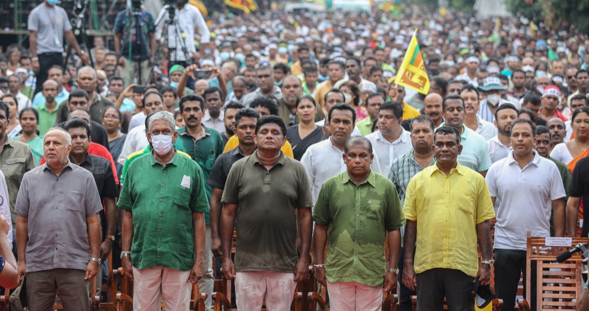 Multitudinaria protesta en Sri Lanka para exigir la renuncia del presidente Rajapaksa