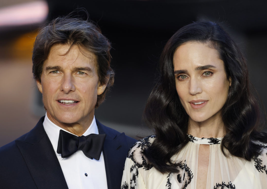 Tom Cruise y Jennifer Connelly presentando Top Gun 2 en Reino Unido