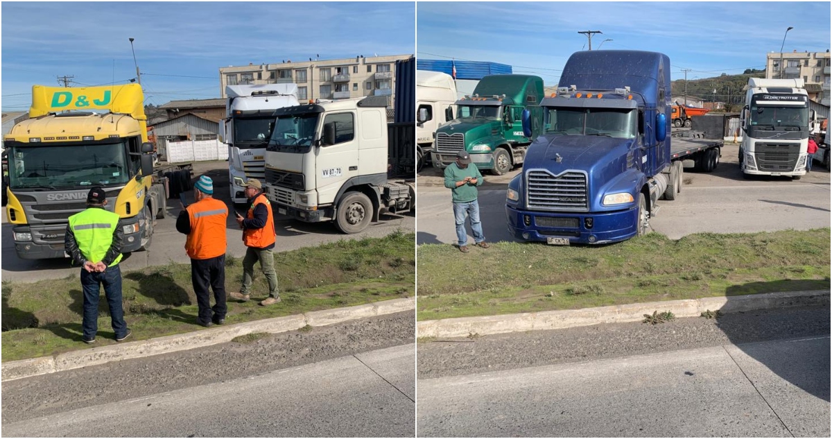 Transportistas bloquean ruta en Concepción