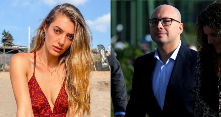 La actriz “Tutu” Vidaurre a un lado de Nicolás López.