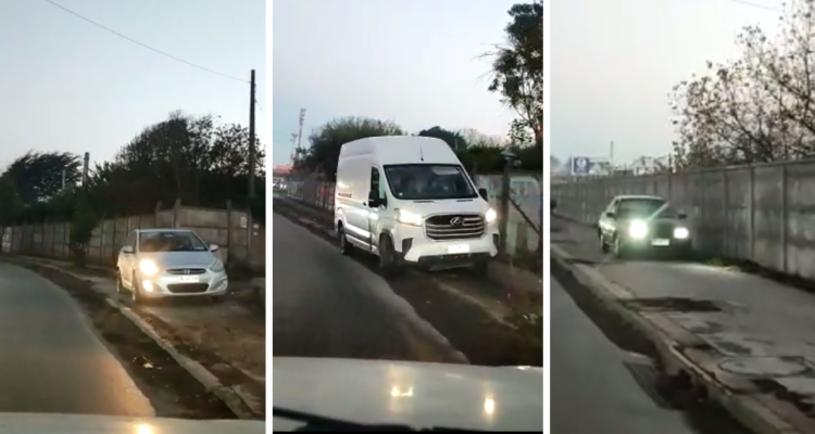 Tres imprudentes conductores manejan contra el tránsito en San Pedro de la Paz.