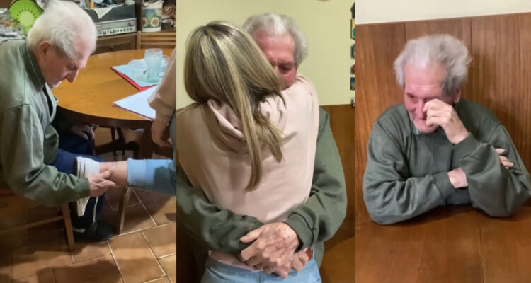 joven se viraliza por reacción de su abuelo