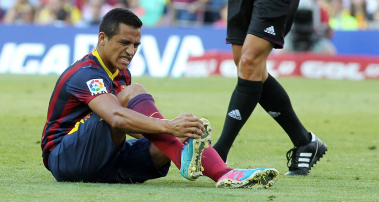 Alexis Sánchez jugando por el FC Barcelona.