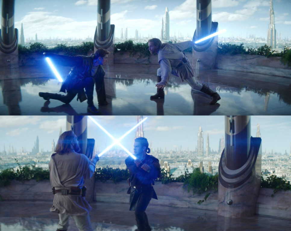 Anakin Skywalker y Obi-Wan Kenobi en flashback
