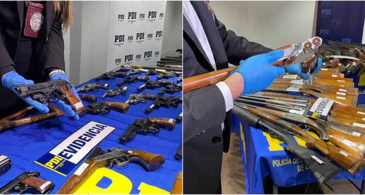 Armas recuperadas en la región del Bío Bío