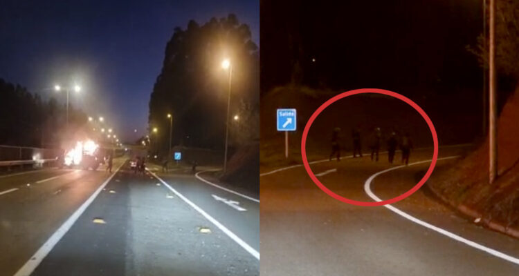 Queman camioneta y disparan en plena ruta 5 sur