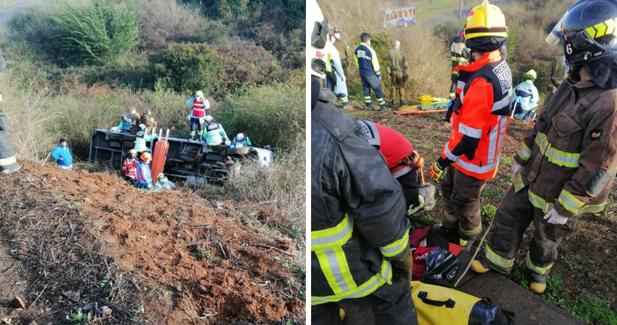 Microbus desbarrancó en Talcahuano: reportan accidente con lesionados en bajada Los Copihues