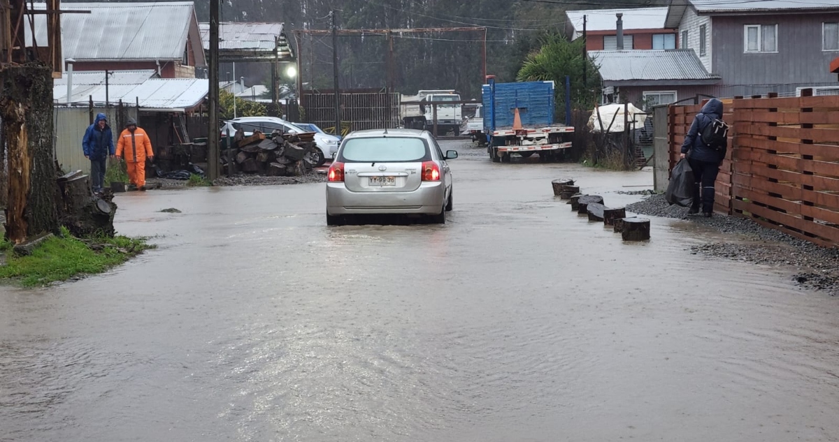 Calles inundadas en Valdivia