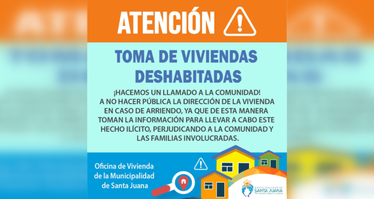 Municipio de Santa Juana pide no dar ubicación de casas en arriendo: inescrupulosos se las están tomando.