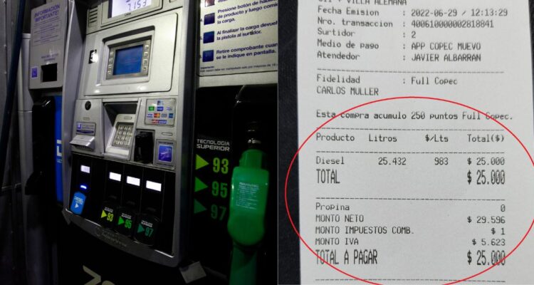 El desglose de la boleta de Copec en Twitter