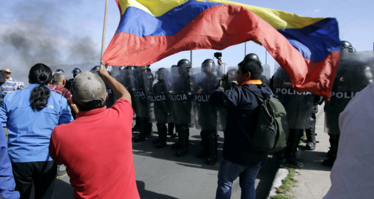 Protestas indígenas en Ecuador.