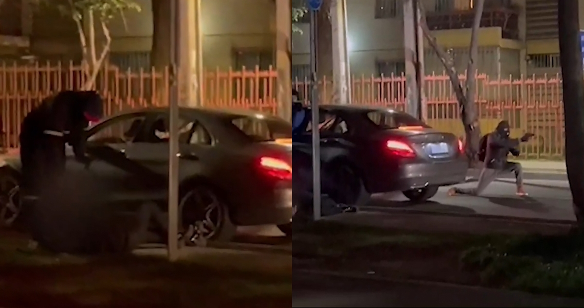 Graban violenta encerrona en La Reina: delincuentes dispararon y apuntaron con armas a testigos
