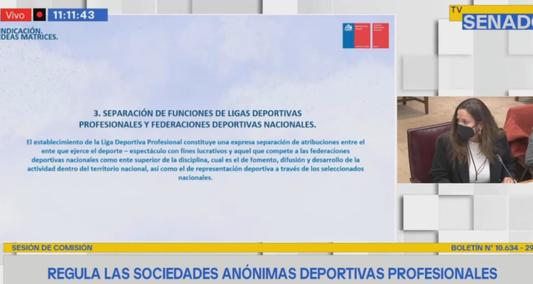 Exposición de Ministra Benado, para separar la ANFP de la Selección chilena.