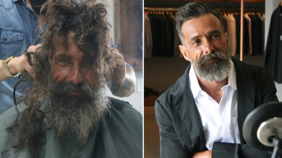 João Coelho Guimarães, fue el hombre en situación de calle que fue transformado por un peluquero.
