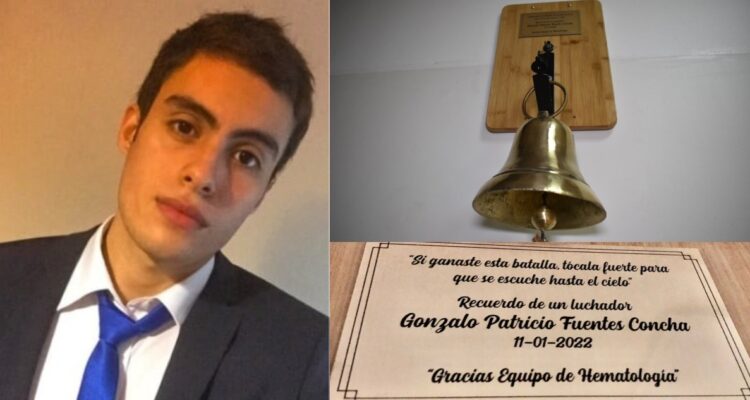 Joven dona campana a pacientes que salen de quimioterapia