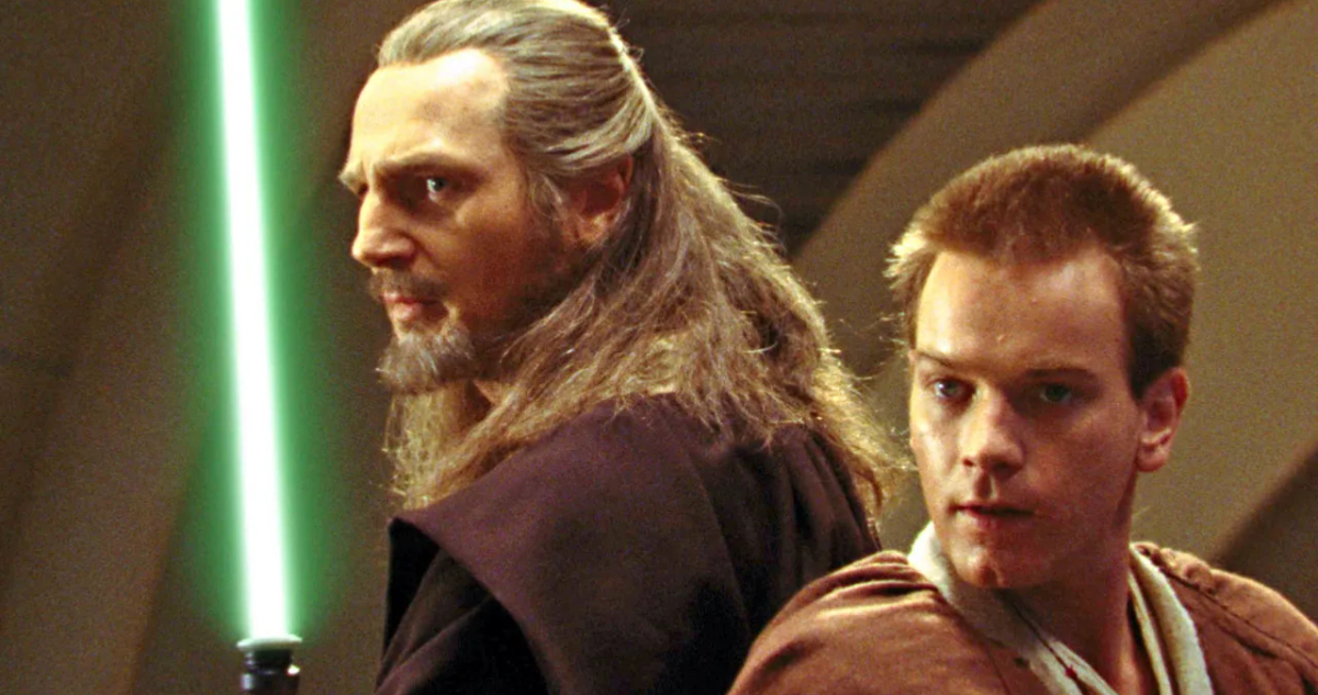 Qui-Gon Jinn y Obi-Wan Kenobi en “La amenaza fantasma”